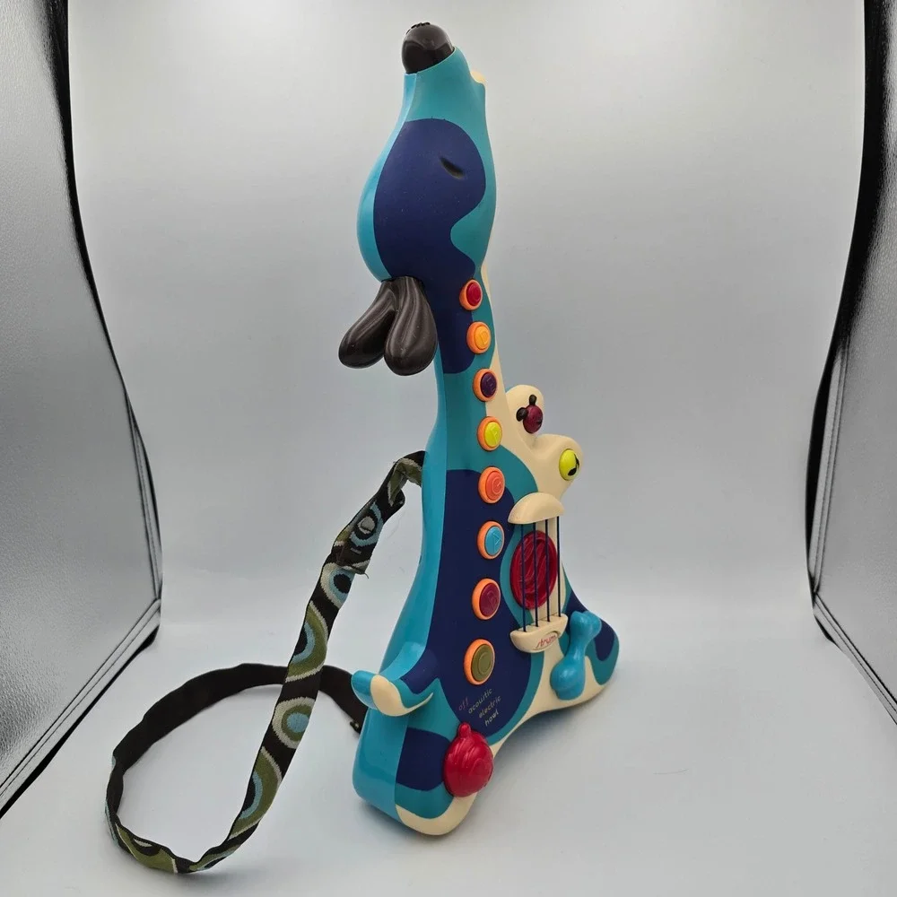 B. Toys Woofer Guitar Dog Musical Toy Blue Cream Acoustic Electric Hound Modes